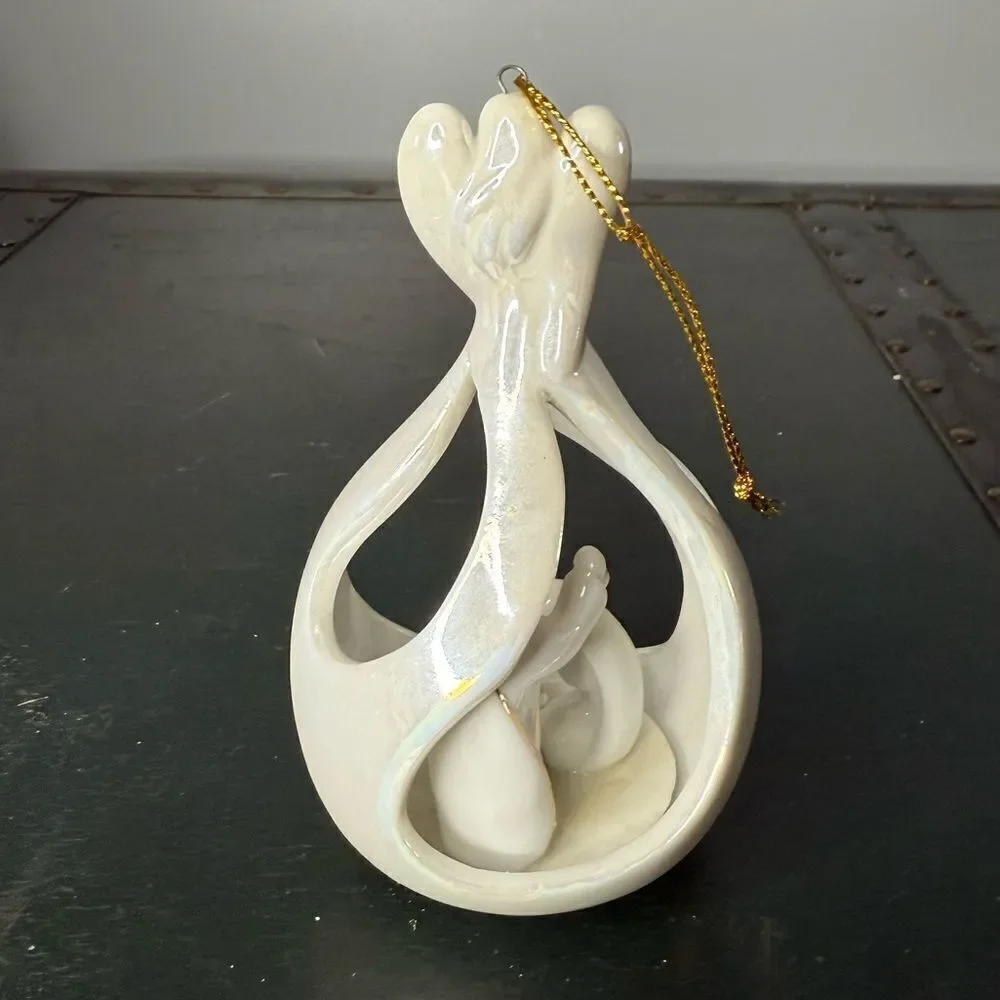 Angel Watching Over Holy Family Ornament Gift Indoor Home Decor Any Occasion